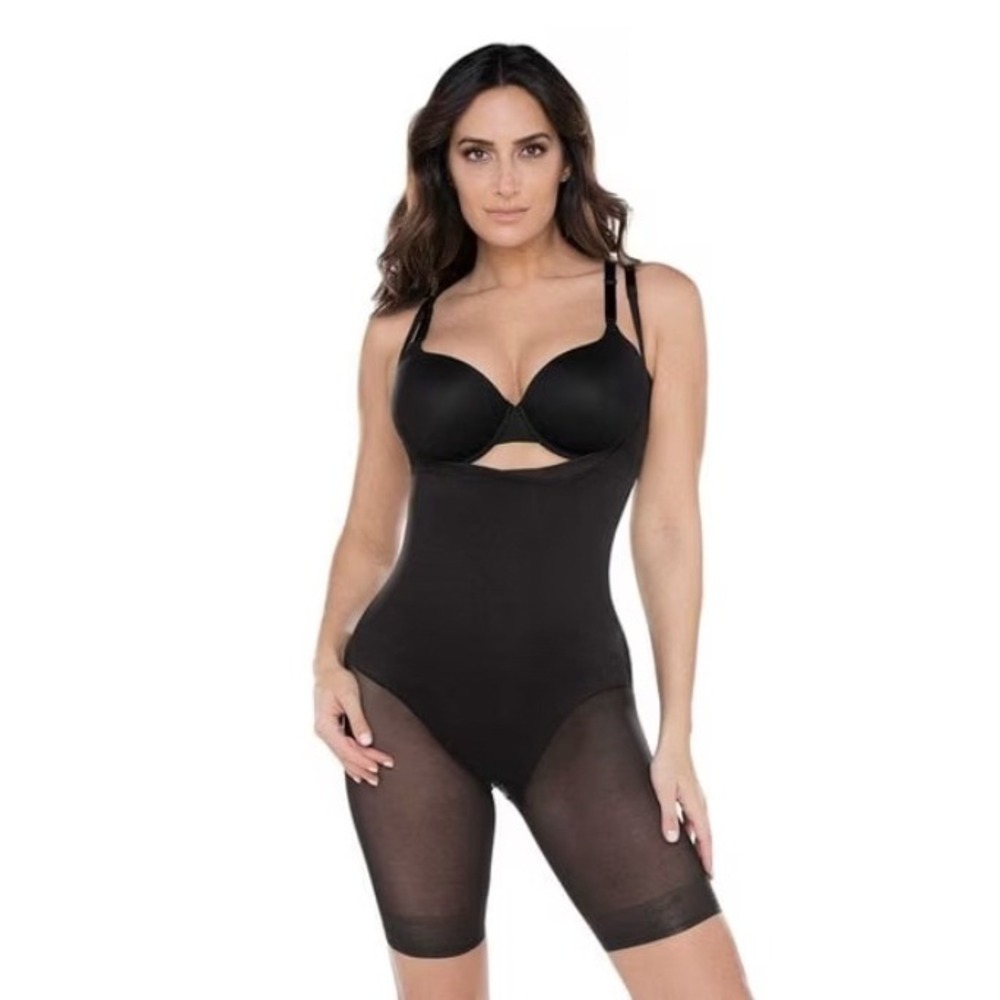 Miraclesuit Sexy Sheer Shaping Singlette Size Medium Black Extra Firm Control